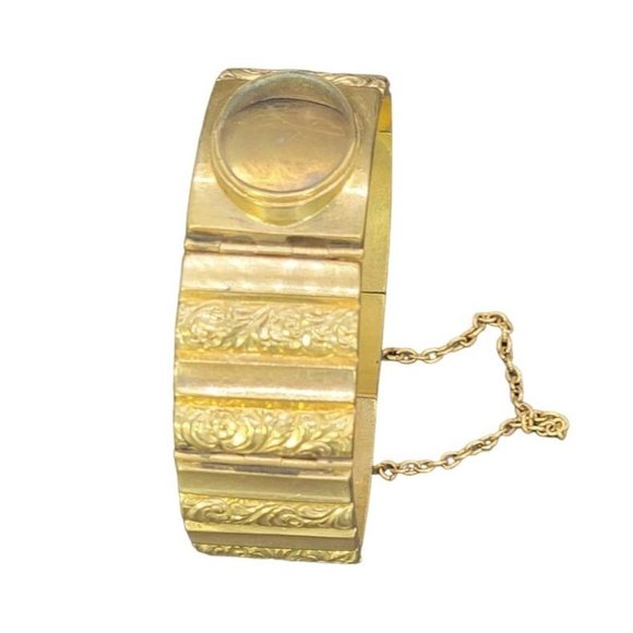 Antique Late Victorian Gold Filled Ornate Bracelet Lovers Frame main image 11